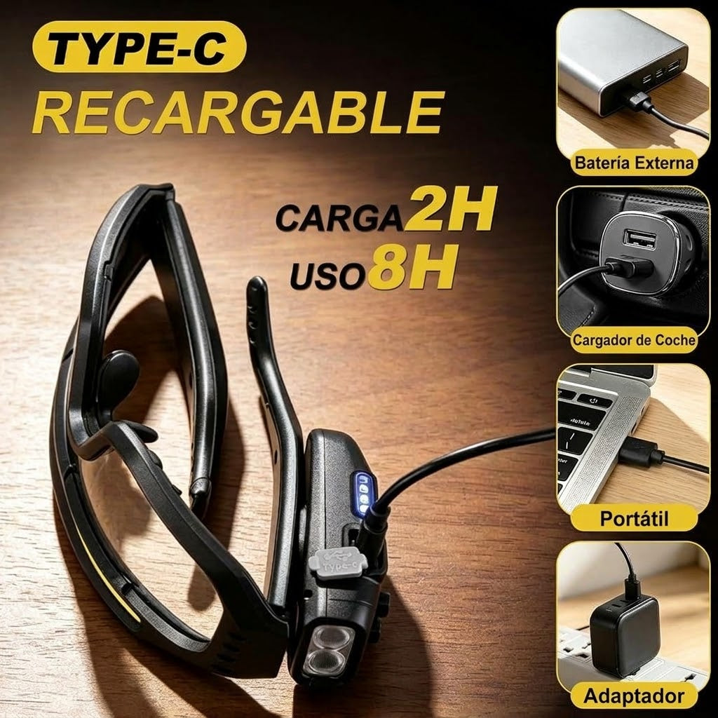 Gafas Seguridad Luz LED Inteligentes
