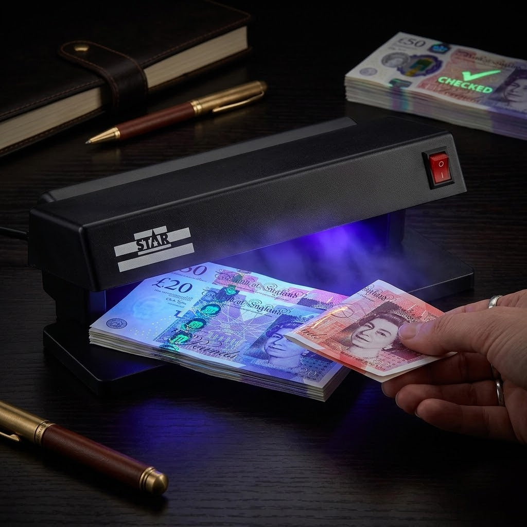 Lámpara detector de billetes falsos